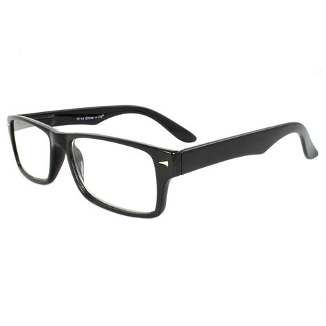 Mlc Eyewear Rectangle Fashion 1 75 Reading Glasses For Women And Men Black