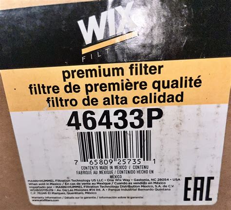 Wix 46433 Air Filter Cross Reference