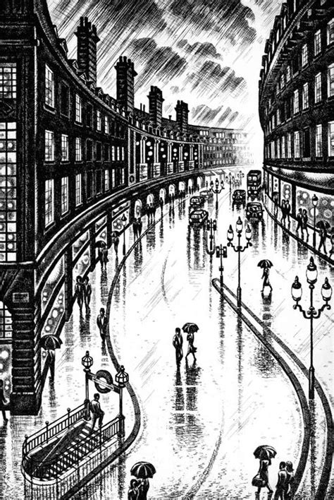 Regent Street Rain By John Duffin Perspective Artists Perspective