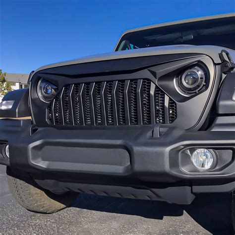Extreme Off Road Jl Front Grill With Mesh Grille Cover For 2018 2019