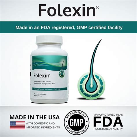 Folexin Support Natural Hair Growth Includes Biotin Fo Ti Tyrosine