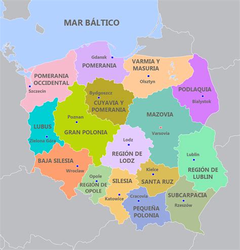 Las Regiones Y Ciudades De Polonia