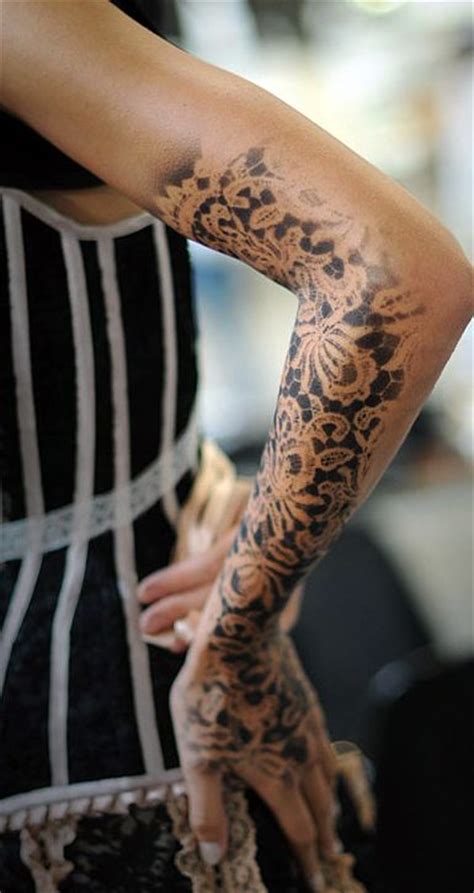 Black Lace Arm Tattoo Best Tattoo Design Ideas