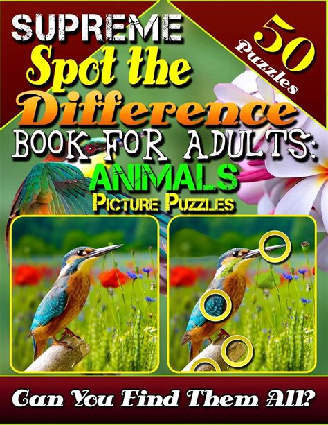 Buy Supreme Spot The Difference Book For Adults Animal Picture Puzzles