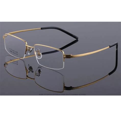 Buy 100 Pure Titanium Myopia Mens Gold Eyeglass Frame