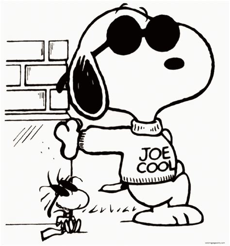 Snoopy And Woodstock Coloring Pages Snoopy Coloring Pages Coloring