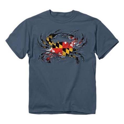 Maryland Flag Ripped Crab T Shirt Blue By Teammaryland On Etsy