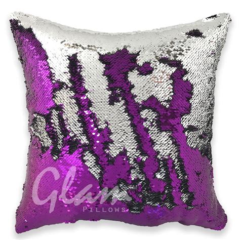 Purple And Silver Reversible Sequin Glam Pillow Glam Pillows