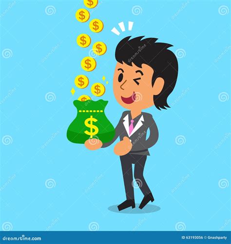 Business Concept Cartoon Businesswoman Earning Money Stock Vector