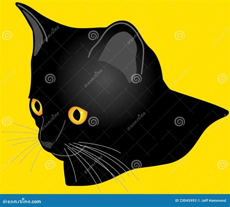Black Cat With Golden Eyes Stock Illustration Illustration Of Graphic