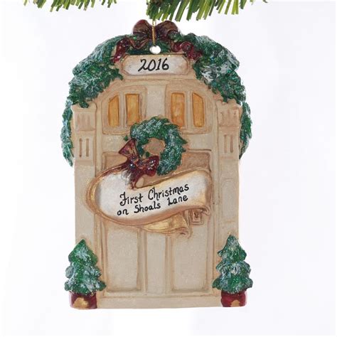Tan Personalized Ornament Front Door Christmas Tree Ornament Etsy