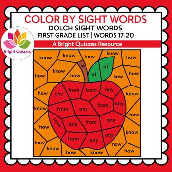 Fun sight word apps (many free) are perfect for beginning readers to practice high frequency sight words on any ios or android device. COLOR BY SIGHT WORDS | FIRST GRADE | APPLE by Bright ...