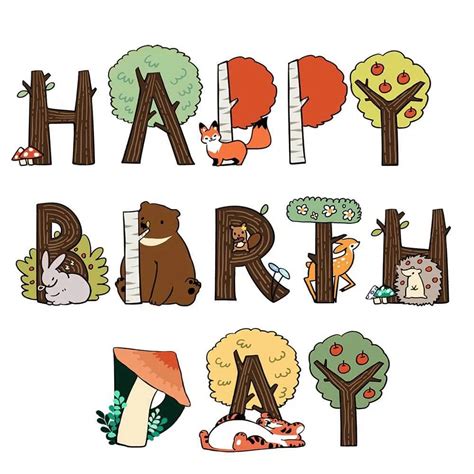 Happy Birthday Banner Woodland Animal Themed Customised Helium