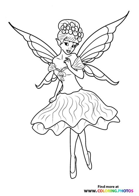 Fairy With A Hart Magic Wand Coloring Pages For Kids