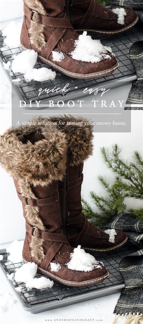 This week in ohio the weather has gotten wet and chilly. Keep Snowy Boots from Melting on Your Floors with this DIY Boot Tray | ANDERSON+GRANT