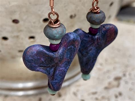 Artisan Earrings Made With Handmade With Athomeintaos Pottery Etsy