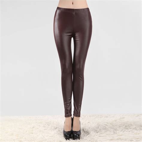 Women Leggings Faux Leather High Quality Slim Leggings Plus Size High Elasticity Sexy Pants Pu