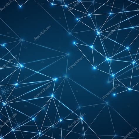 Abstract Geometric Background With Connecting Dots And Lines Modern