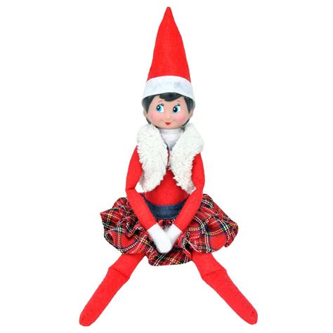 Elf On The Shelf Clothing Elf Girl Fluffy Vestplaid Skirt Doll Not