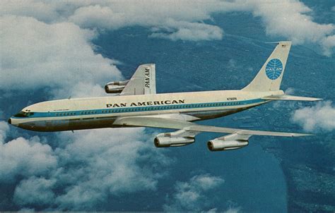 Airplane Postcards Pan Am Boeing 707 Airline Issued