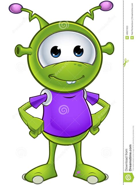 Little Green Alien Stock Vector Image 48621653