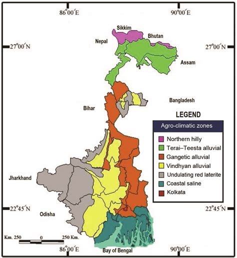Map Showing Six Different Agro Climatic Zones Of West Bengal India