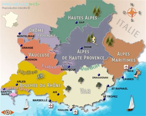 Départements de Provence Alpes Côte d Azur région PACA