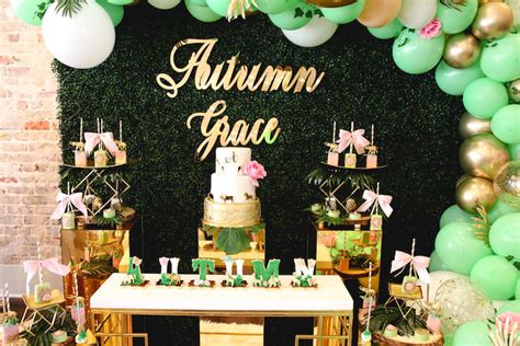 You can create a jungle safari theme on a budget! Kara's Party Ideas Glamorous Gold Safari Baby Shower ...