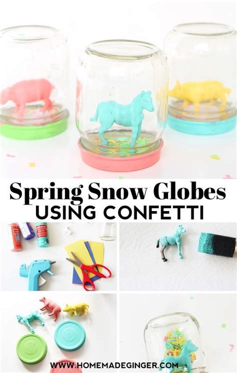 Diy Snow Globe For Spring Using Confetti Diy Snow Globe