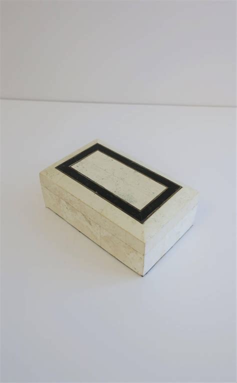 Black And White Travertine Marble Box For Sale At 1stdibs