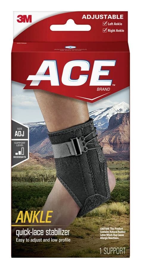 Ace Brand Adjustable Ankle Brace W Side Stabilizers