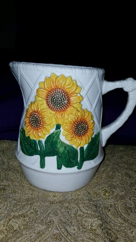 Vtge Decorative Sunflower Water Pitcher Vase White Ceramic ... Water filter pitchers breezed onto the mass market almost forty years ago.