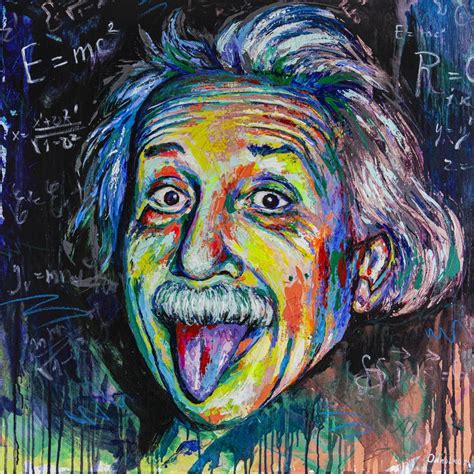 Portrait Of Albert Einstein By Valentyna Odnolko 2021 Painting Artsper