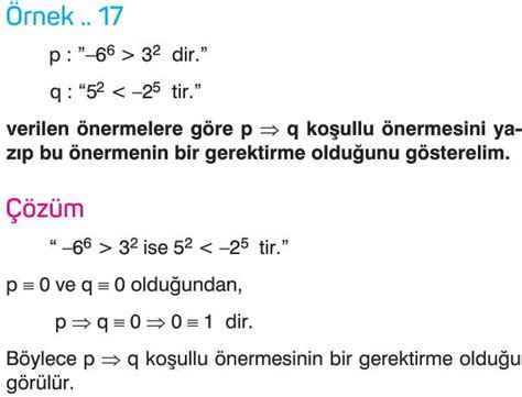 Gerektirme ve Çift Yönlü Gerektirme konu anlatımı çözümlü sorular