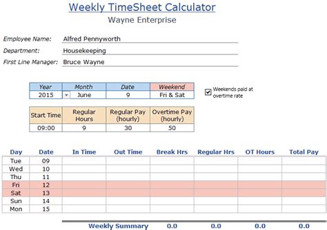 The number of days required for each team to. Excel Timesheet Calculator Template for 2020 [FREE ...