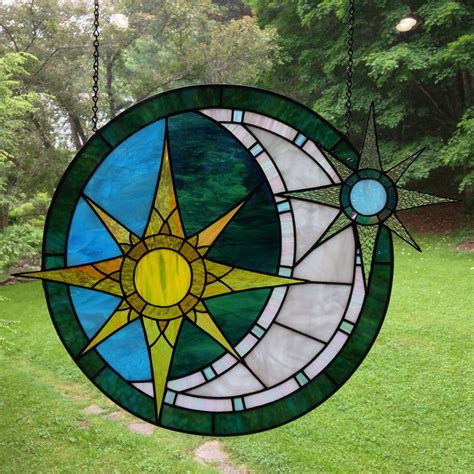 Moon Star Sun Stained Glass Ross Glen Studios Stained Glass Panels