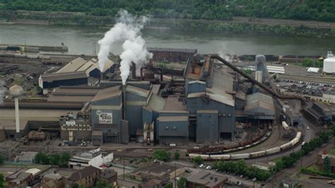 5k Aerial Video Of Us Steel Mon Valley Works Factory Braddock