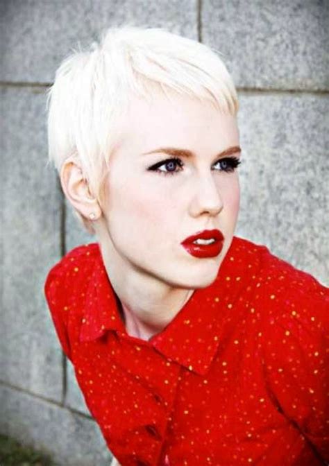 love her pixie her platinum blonde her pale skin her beautiful eyes with fearless red lips