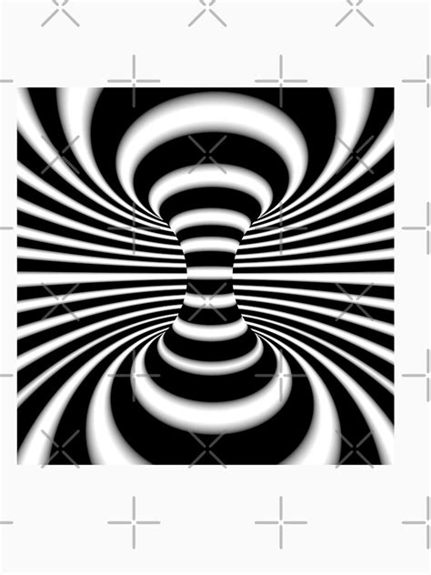 Black And White Infinite Wormhole Optical Illusion T Shirt For Sale