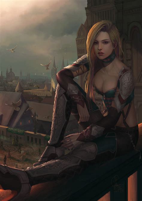 Fantasy Art Blonde Girl Woman Beautiful Warrior