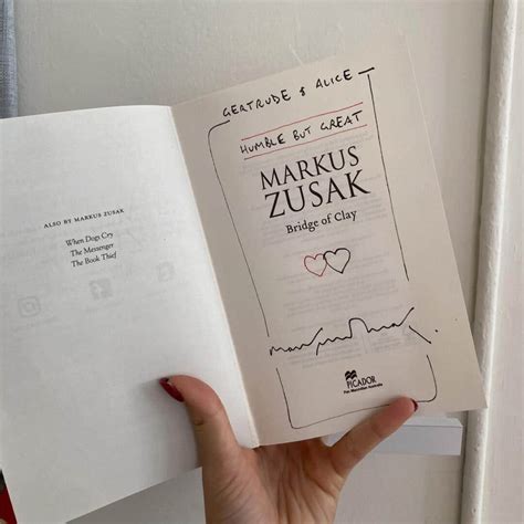 Bridge Of Clay By Markus Zusak Signed Copy Gertrude And Alice Cafe