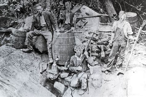 Four Men At A Moonshine Still On The Rear Of Fredonia Mountain Little