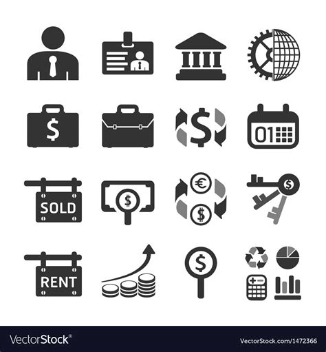 Business And Financial Icons Set Royalty Free Vector Image