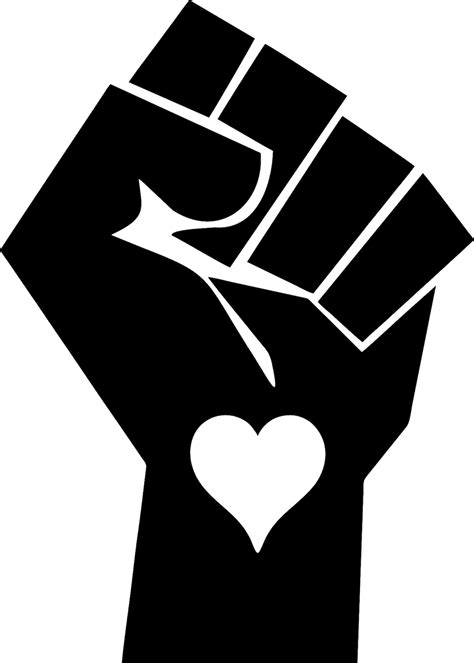 Black Lives Matter Fist With Heart Svg Dxf Pdf Corel Draw Etsy