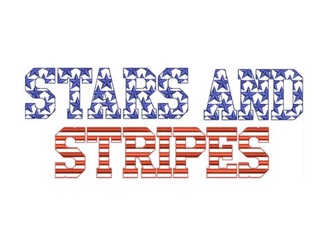 Stars and Stripes Fonts 2 types machine embroidery designs SET of 2