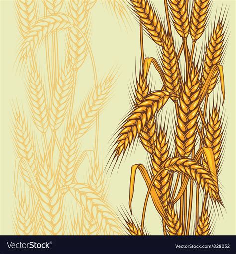 Wheat Field Seamless Pattern Royalty Free Vector Image
