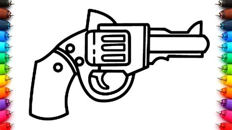 Como Dibujar Una Pistola Revolver Dibujo De Arma Dibujos Faciles