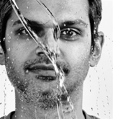 Creative Portrait Black And White Photography Using Water Kalory