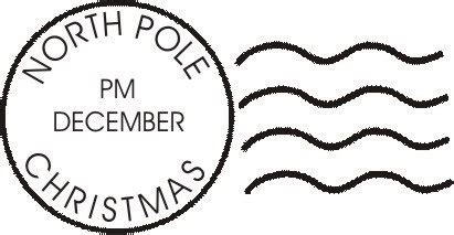 North pole postmark postmaster 4141 postmark dr. NORTH POLE postmark envelope Christmas art rubber stamp