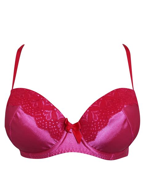 fandf fandf pink satin and lace underwired bra size 34 c cup